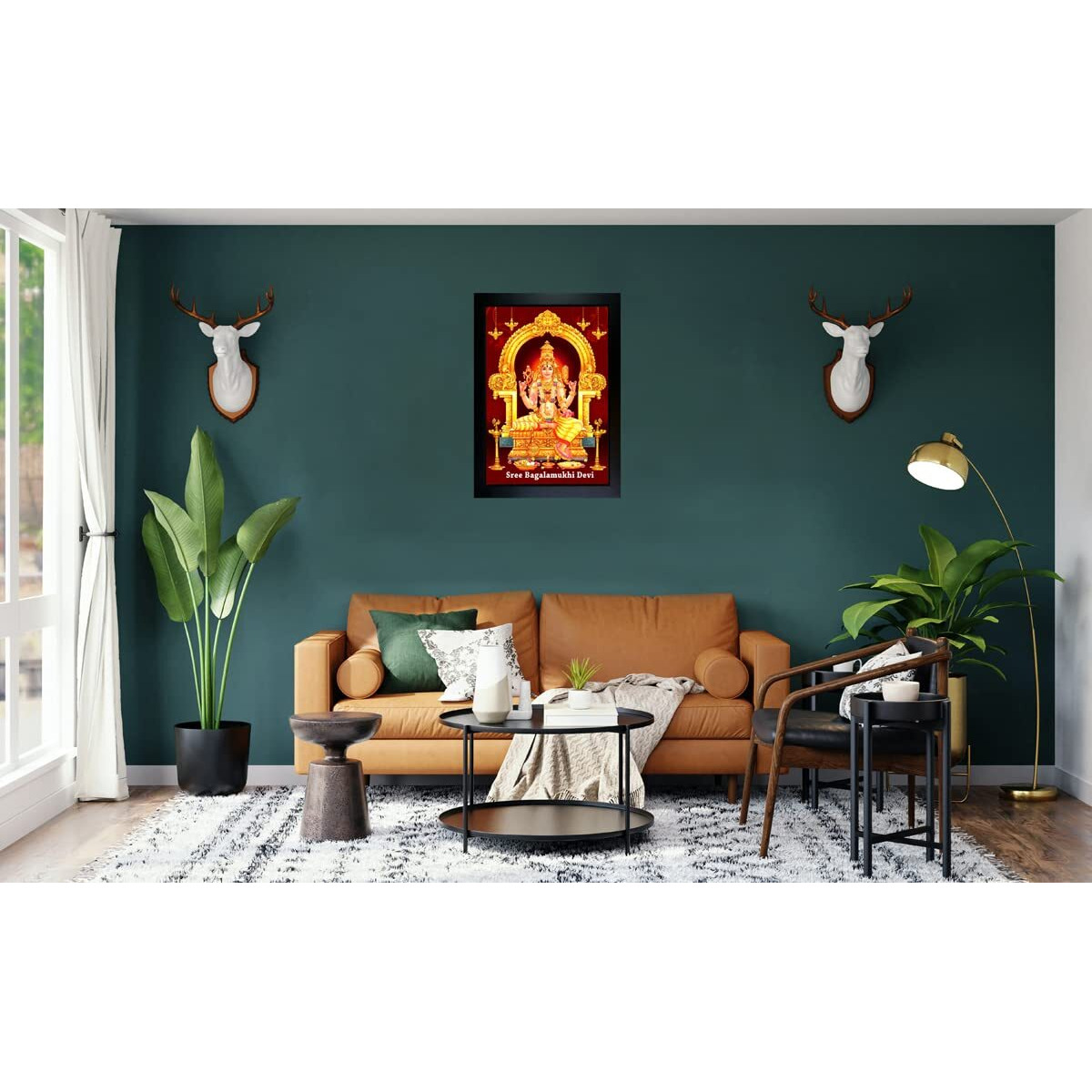 Frame Wala Baglamukhi Photo Frame Wall Painting For Home Decoration And Gifting (10 X 13.5 Inch)