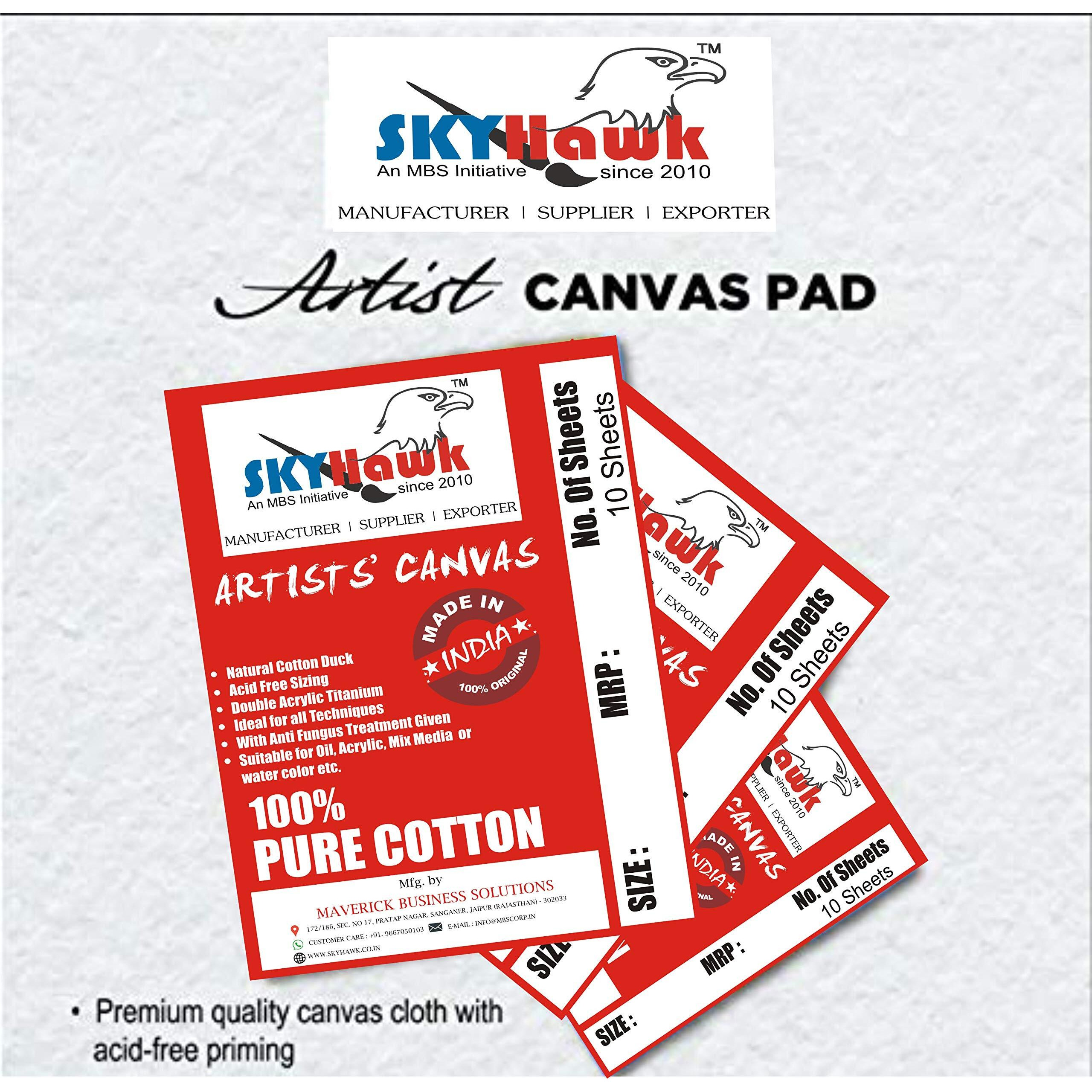 Skyhawk Cotton Canvas Painting Pad (10 Sheets)(14 X 18 Inches)