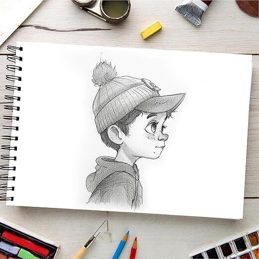 Papero A4 Sketch/Drawing Book  140 Gsm, 100 Pages/50 Sheets, Metal Wire-O Bound  Perfect For Professional Artists, Architects, Kids, And Adults (21.0 X 29.7 Cm) (Lost In Art)