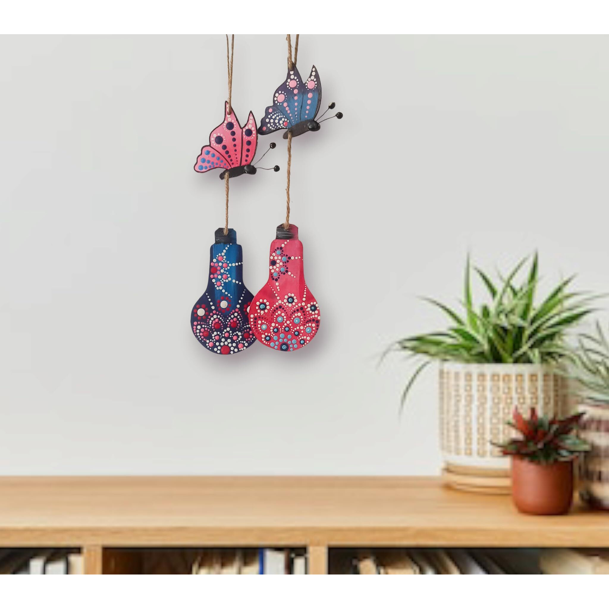Aaryaovation Wooden Handicraft Decorative Wall Hanging (Set Of 2).