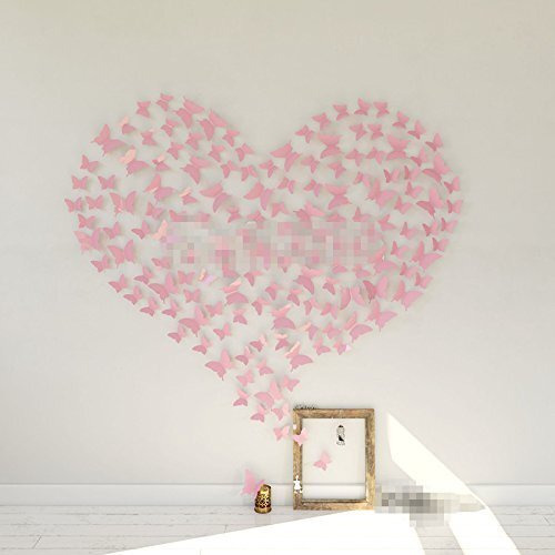 Jaamso Royals Light Pink 3D Butterflies' Wall Sticker For Hall Living Room Bed Room Wall Decor Home Decor Combo Pack Of 12 Piece (13 Cm X 15 Cm, 3D Butterflies Craft)