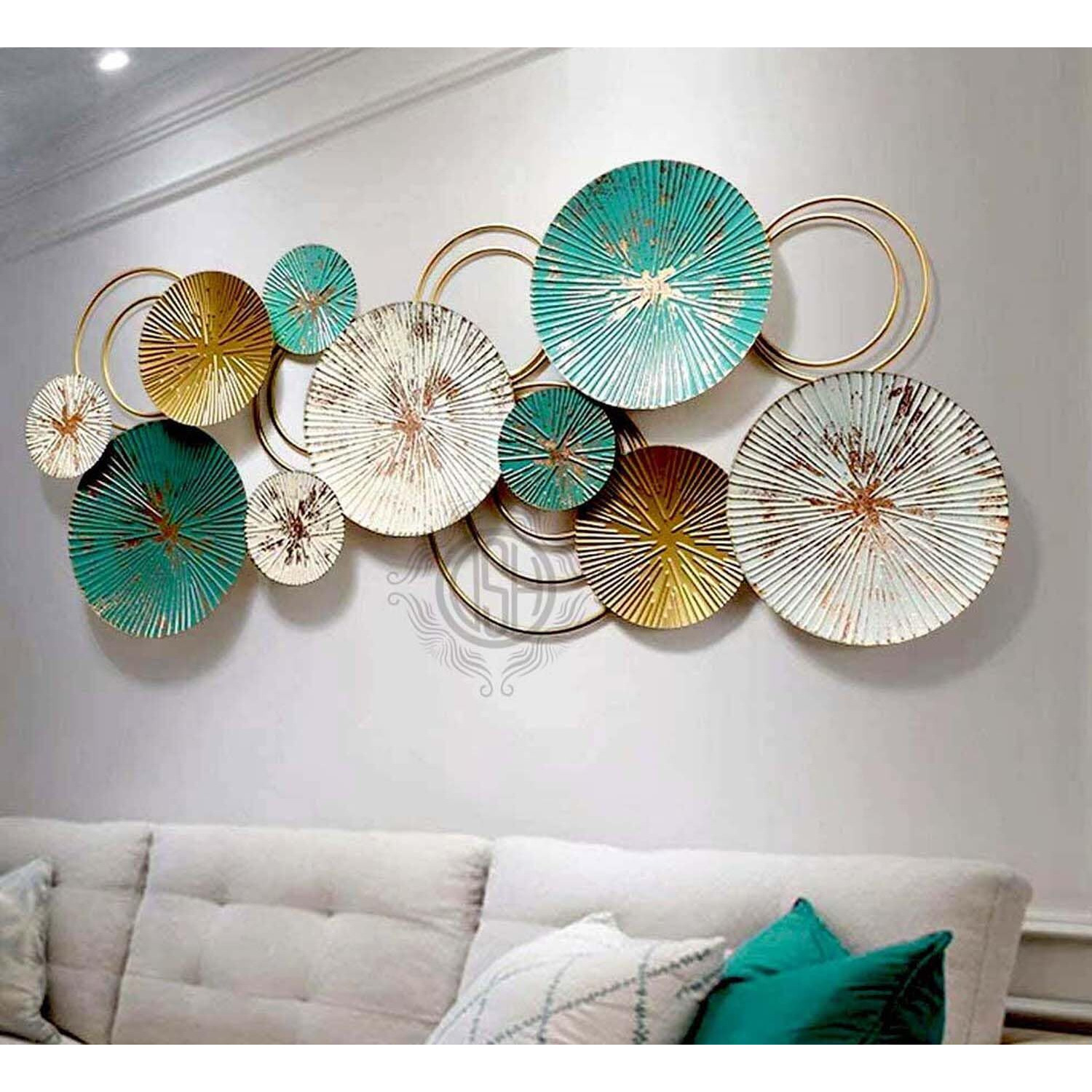 Dsh Crafting Your Curiosity Dsh Metal Wall Art Wall Sculptures Hanging For Home Decorations Living Room Bedroom. (01-Circle-Green)