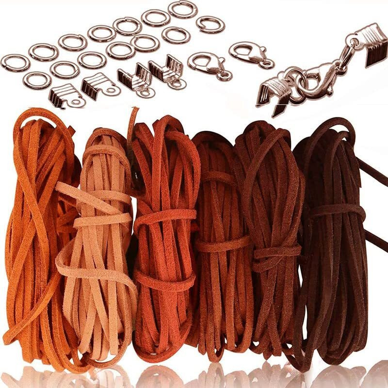 Diy Crafts Pack Of 1 Set, Gold, Faux Leather Cord Suede Cord String Rope Thread, For Jewelry Making Beading Necklace Bracelet Crafts With As Choice Cord X Ends, As Choice (Pack Of 1 Set, Gold)