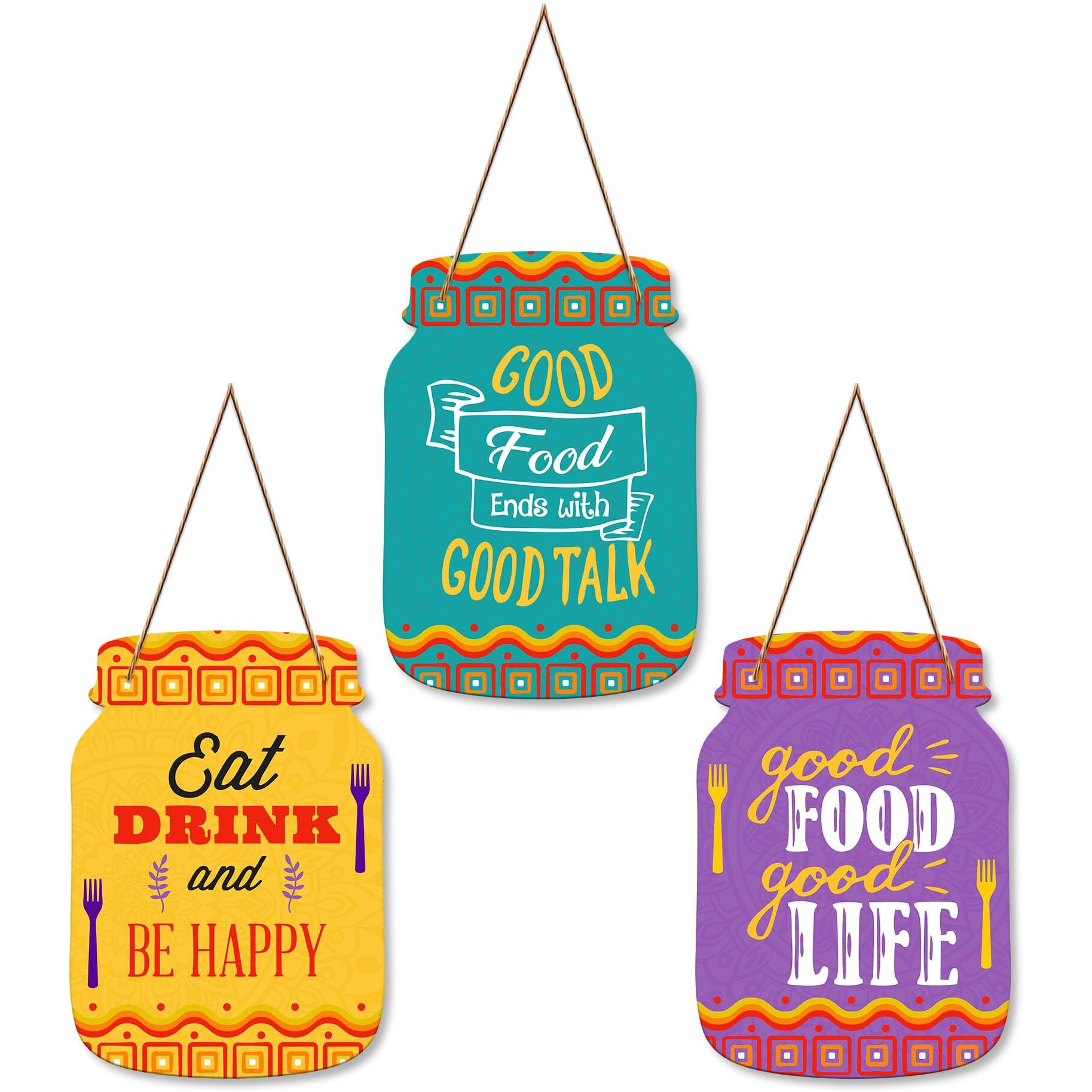 Artvibes Good Food Good Life Quotes Wall Hanger For Home Decor | Gifts | Wall Art | Decoration Wooden Hanging Items | Kitchen Wood Design | Quotes Decor Items | Decorative Artworks (Wh_8909Nn)