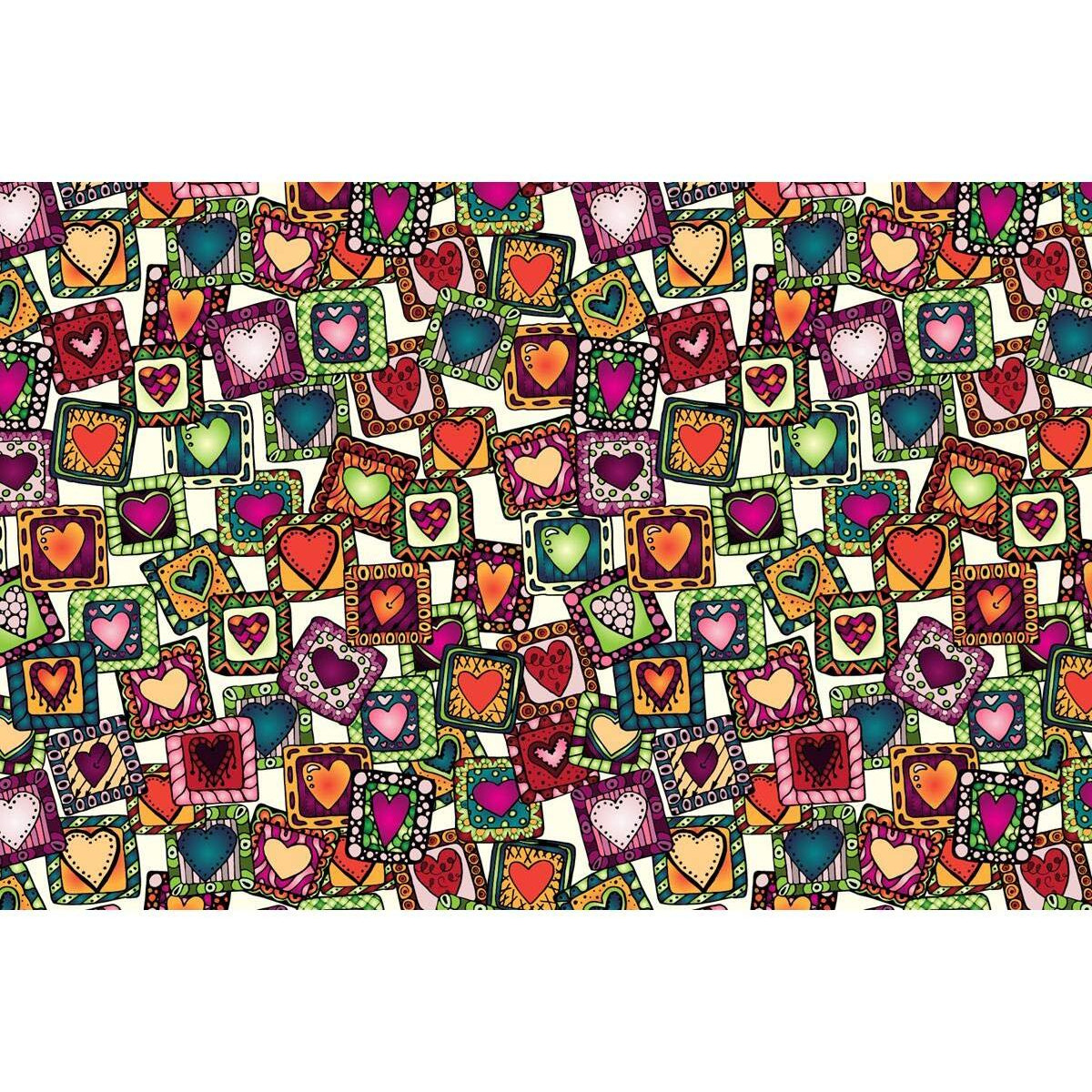 Artzfolio Doodle Hearts D2 | Art & Craft Gift Wrapping Paper Sheet | Plain & Smooth Effect | 19 X 13 Inch (48 X 33 Cms) Set Of 5 Sheets