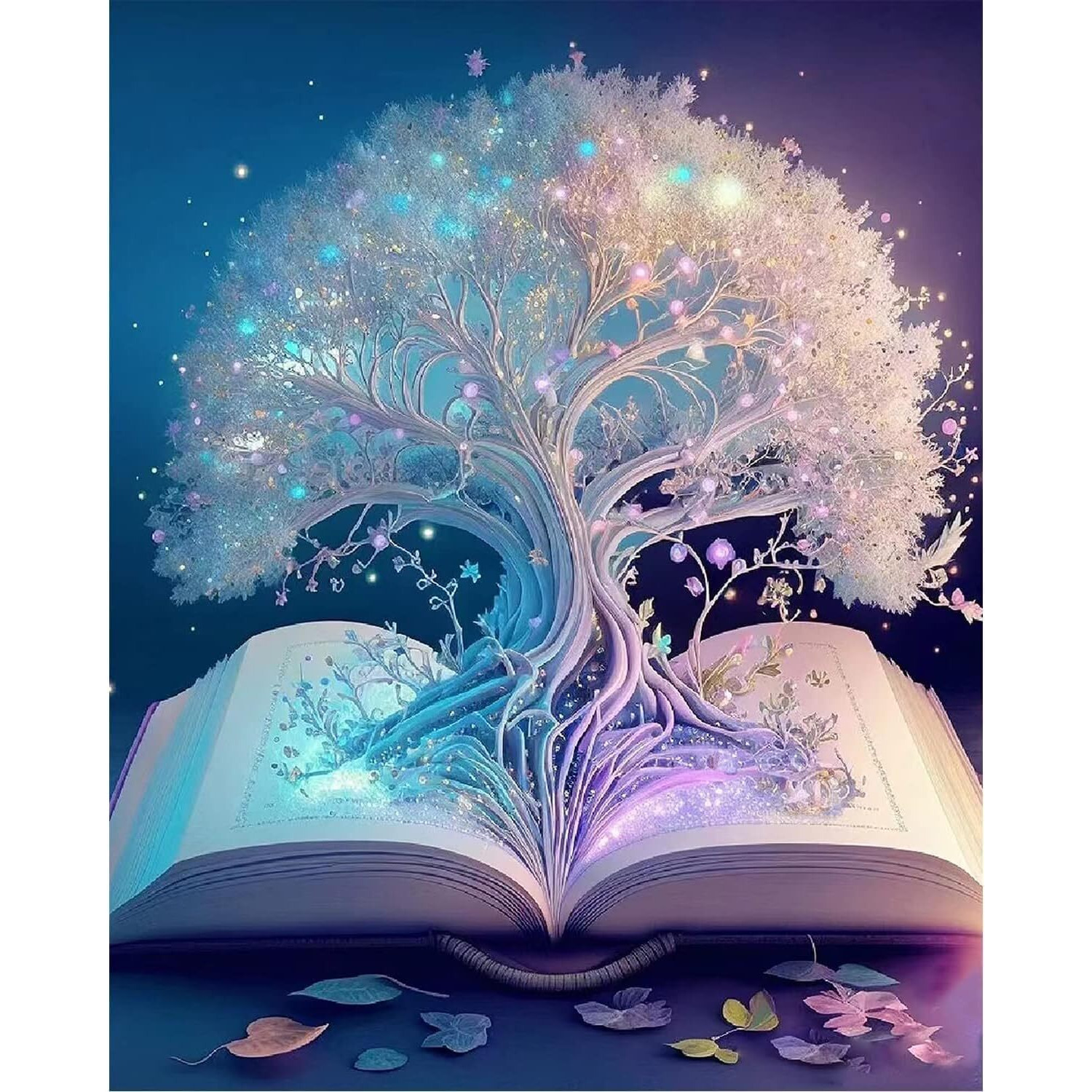 Diamond Painting Kit, 12X16Inch White Tree Of Life Diamond Painting, 5D Diamond Painting Kit For Adults & Kids, Very Suitable For Home Leisure And Wall Decoration, Gift For Kids And Adults