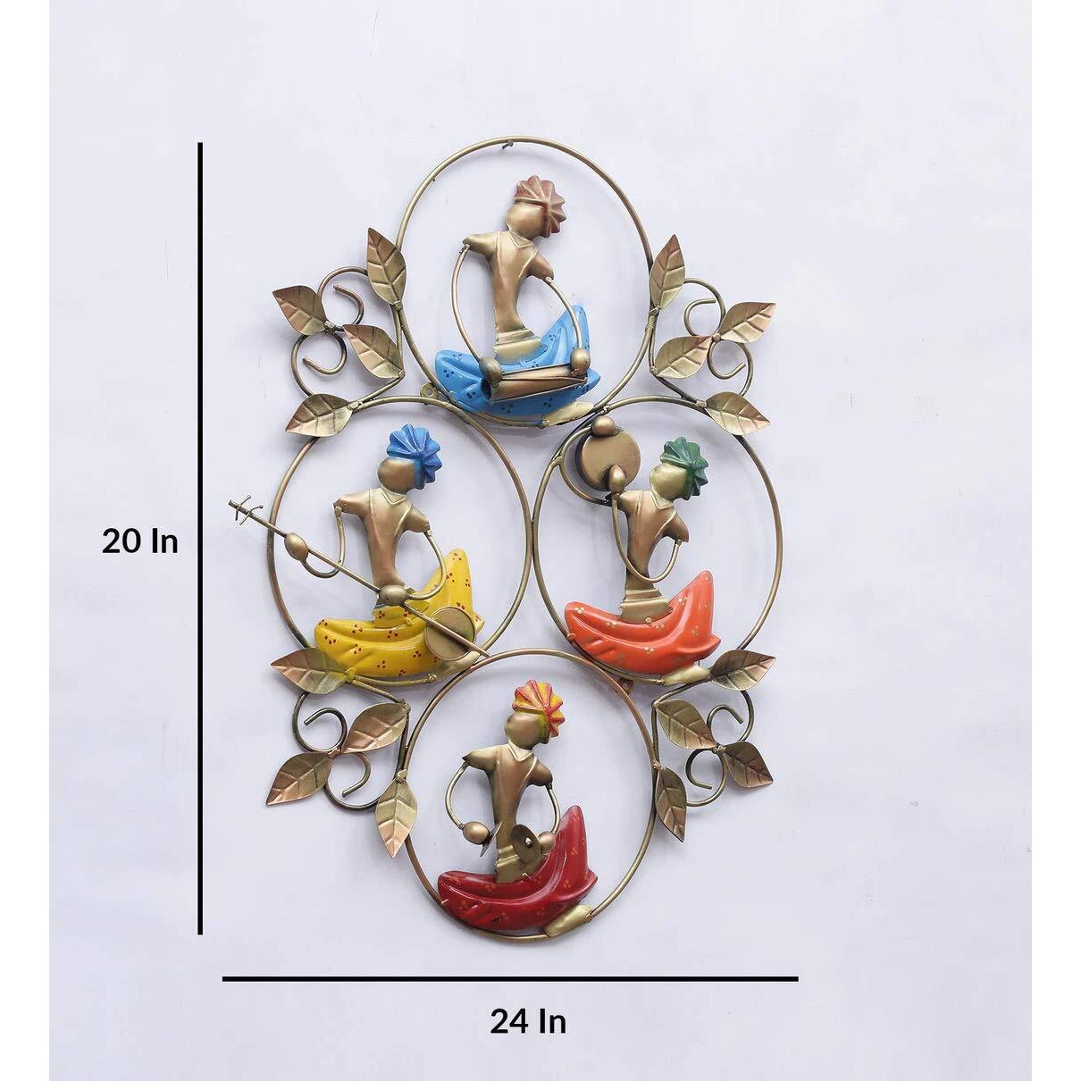 World Decor 4 Anti Musicians Iron Frame (Multicolour, 24 X 01 X 20 In)