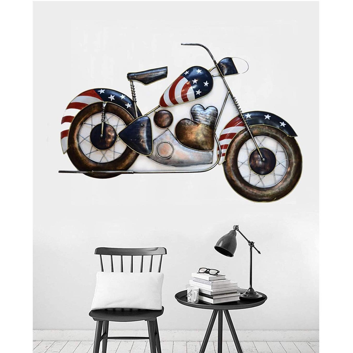 World Decor Us Bike Wall Decor (60 * 03 * 34 In)( Multicolour)