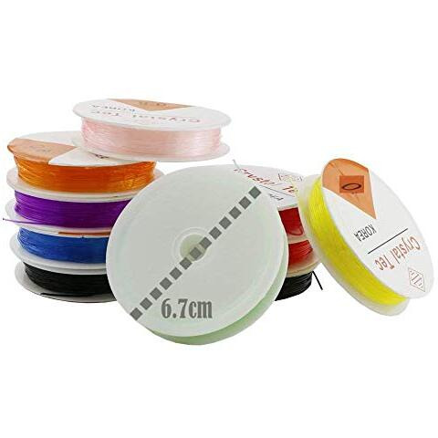 Diy Crafts Design No  6, Pack Of 10 Rolls, Colorful Jewelry Making Multi Purpose Elastic Stretch String Cord C(Design No  6, Pack Of 10 Rolls)