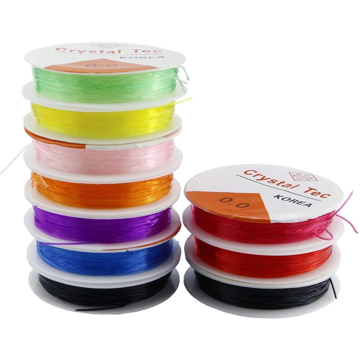 Diy Crafts Design No  6, Pack Of 10 Rolls, Colorful Jewelry Making Multi Purpose Elastic Stretch String Cord C(Design No  6, Pack Of 10 Rolls)