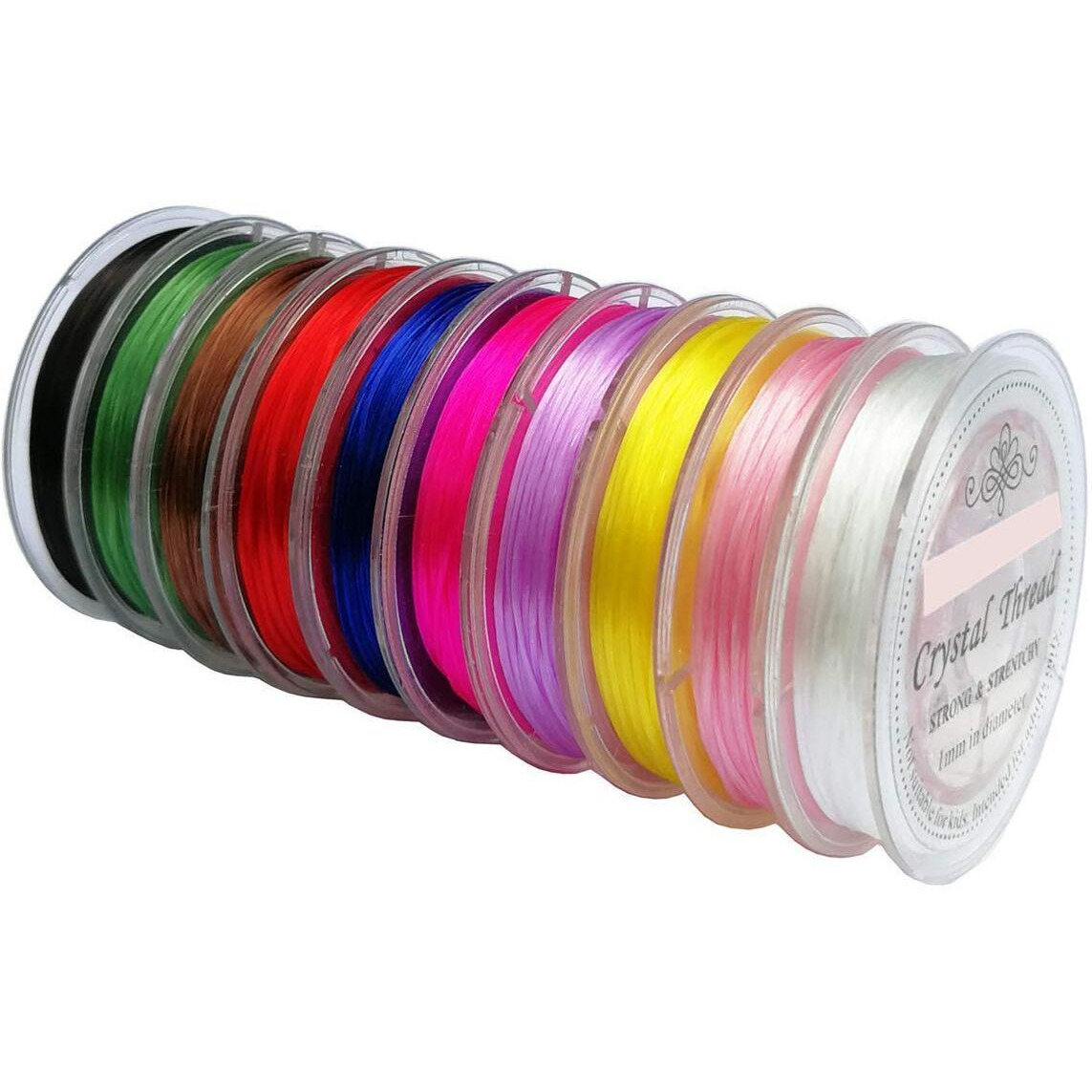 Diy Crafts Design No  6, Pack Of 10 Rolls, Colorful Jewelry Making Multi Purpose Elastic Stretch String Cord C(Design No  6, Pack Of 10 Rolls)