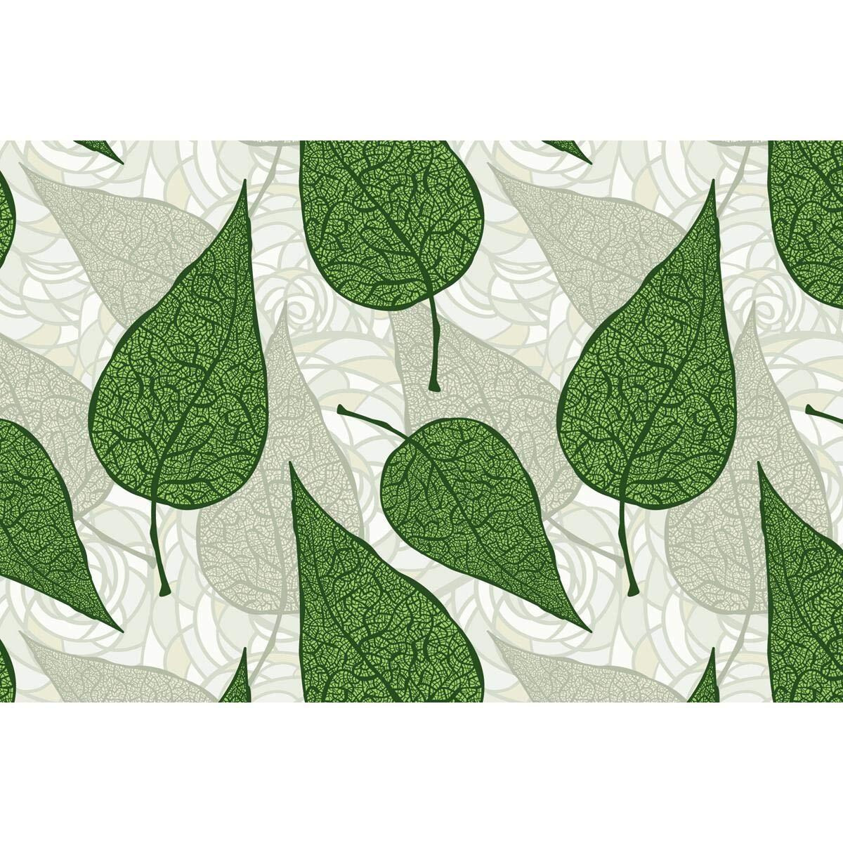 Artzfolio Hand Drawn Green Leafs | Art & Craft Gift Wrapping Paper Sheet | Plain & Smooth Effect | 19 X 13 Inch (48 X 33 Cms) Set Of 2 Sheets