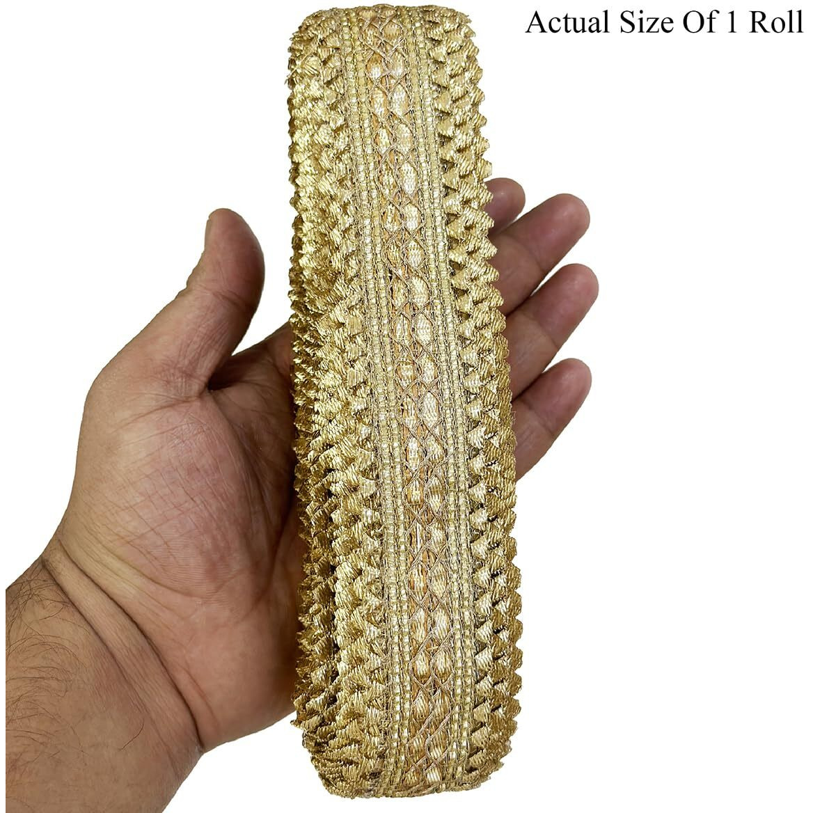 Embroiderymaterial Rose Gold Gotta Pati Lace Border Material For Saree, Dupatta, Bridal Dresses, Lehengas, Palazzo, Anarkali Suits, Blouses. (Rose Gold, 3.5Cm Width, 8.5M/Roll)
