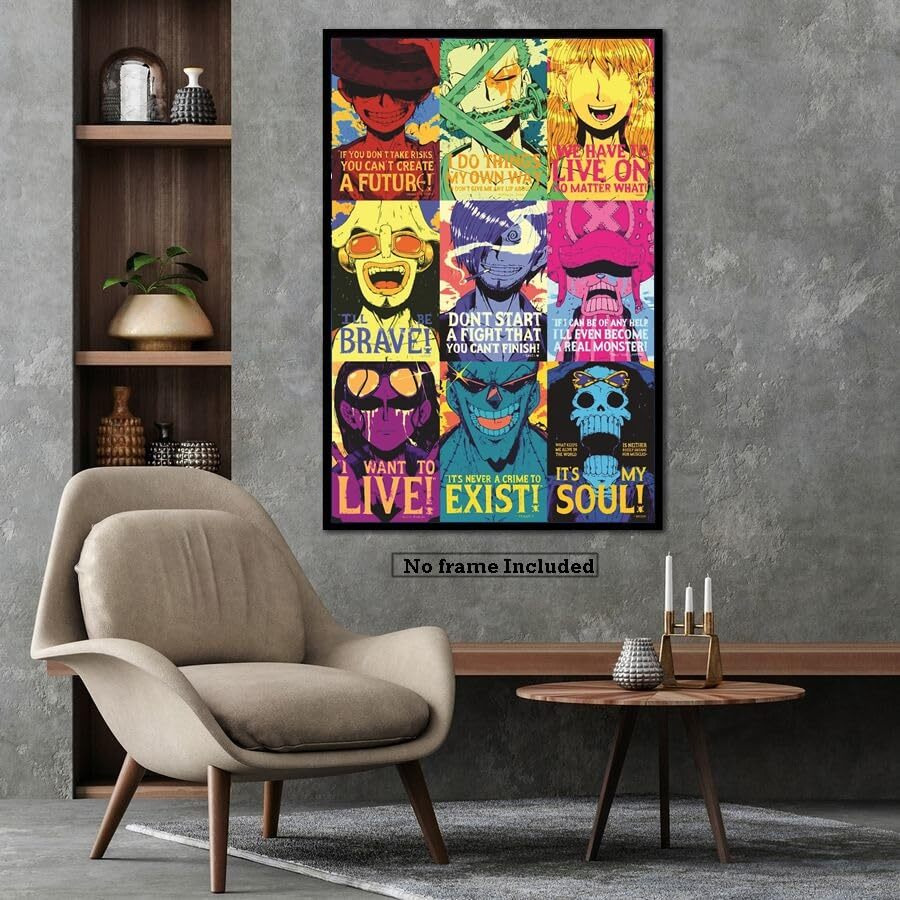 Pixelartz One Piece Strong World Anime Poster - 12X18 Inches, Multicolor Art Paper Wall Decor For Home, Office, Room, Wall Decor