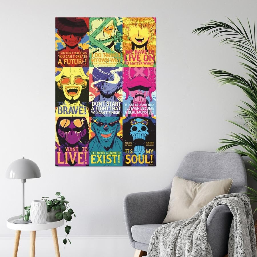 Pixelartz One Piece Strong World Anime Poster - 12X18 Inches, Multicolor Art Paper Wall Decor For Home, Office, Room, Wall Decor