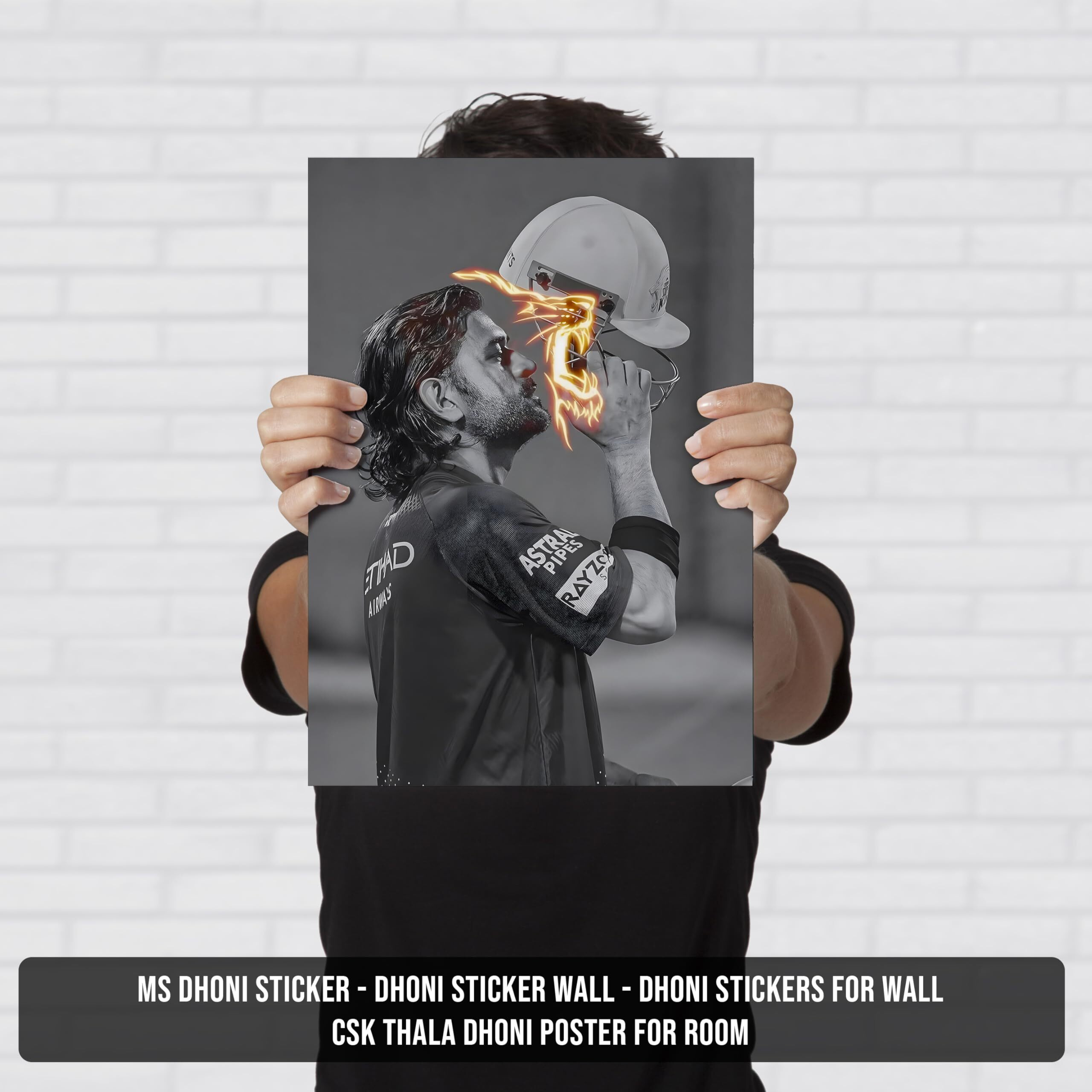 Ms Dhoni Sticker - Dhoni Sticker Wall - Dhoni Stickers For Wall - Csk Thala Dhoni Poster For Room