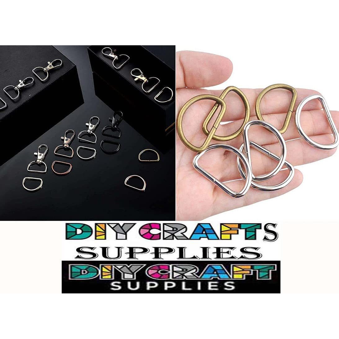 Diy Crafts 25 Pcs, Silvery Nickel, Metal D Ring Semi-Circular D Ring For Hardware Bags Ring Hand Diy A(25 Pcs, Silvery Nickel)