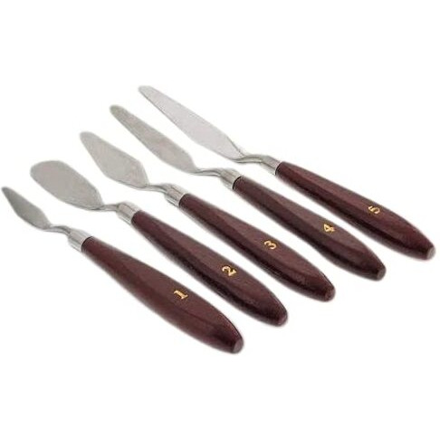 Artrina Set Of 5 Painting Knives Of Various Sizes And Shapes