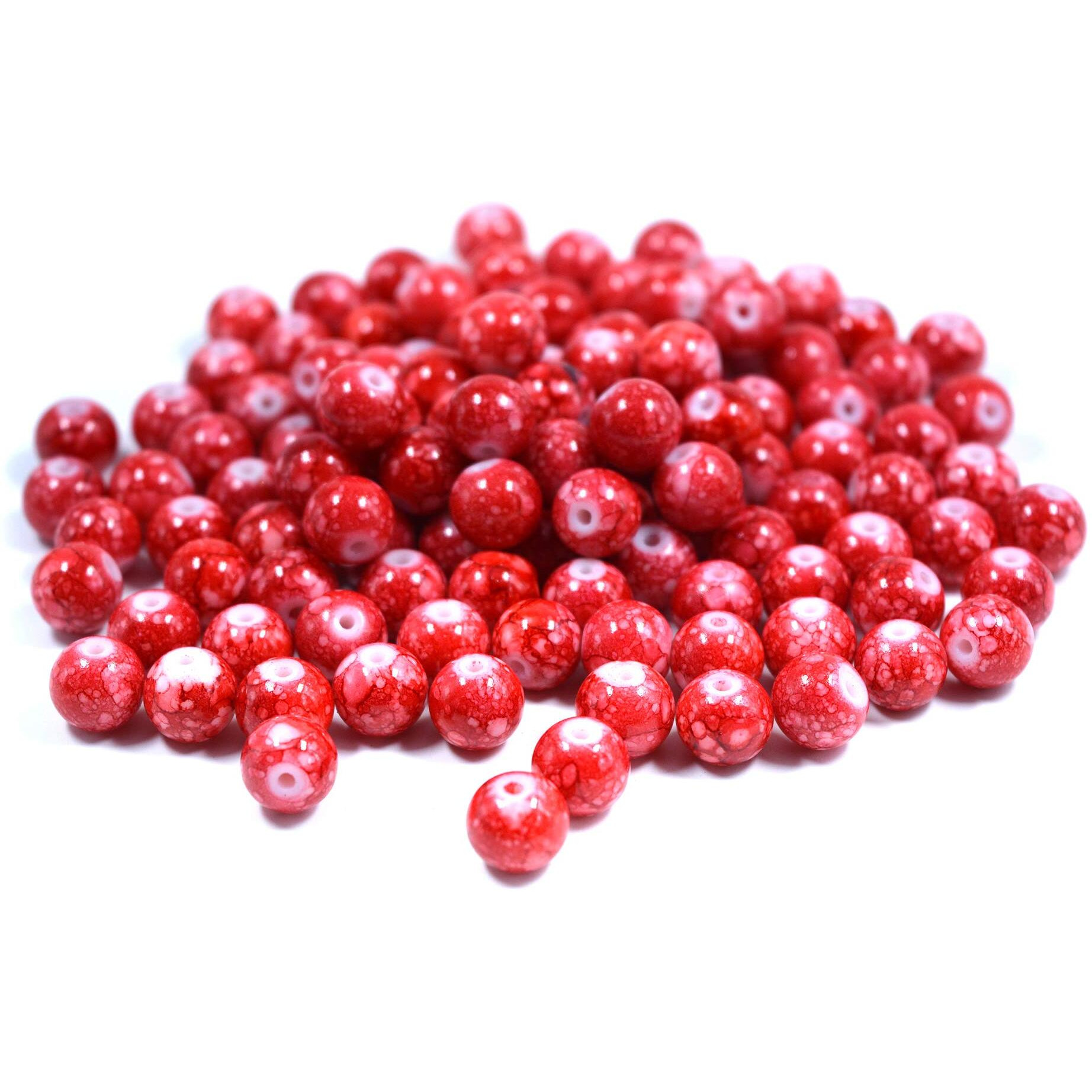 Aashya Mayro 200 Quantity 4 Different Colors Of 10 Mm Natural Stone Look Alike Round Glass Beads, Beading Kit Jewelry Making Kit- Diy Beading Arts And Crafts Kits For Teen Girls, Beginners, Adults.