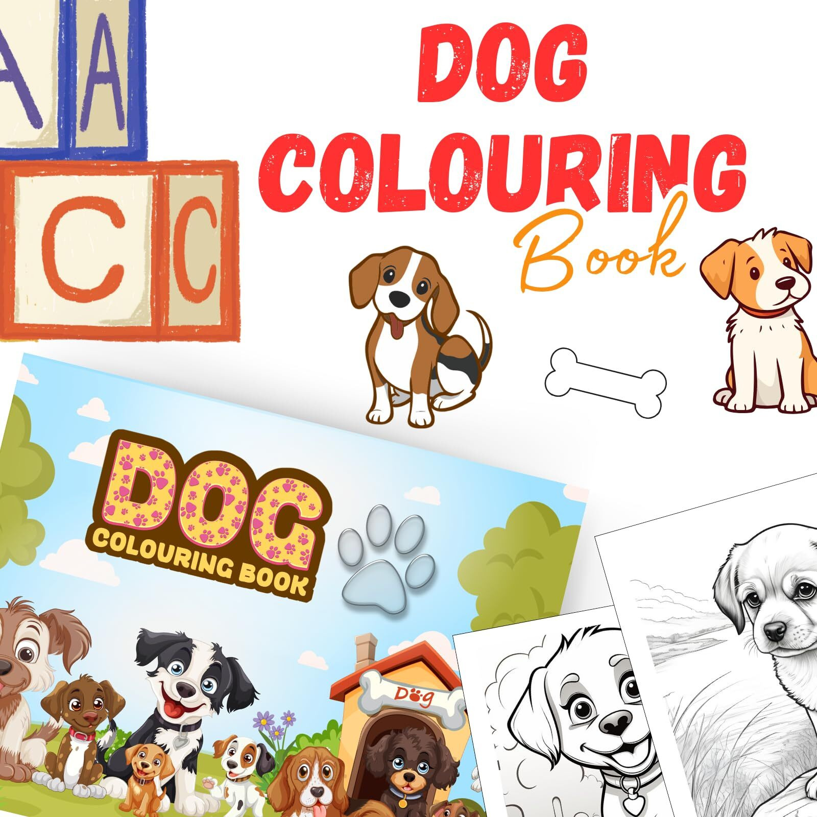 Sakuya Dog Colouring Book For Kids | Art And Activity Book For 5 Year Old | Colour Books For 3 Year Old Children | Drawing Book With Dog Drawings