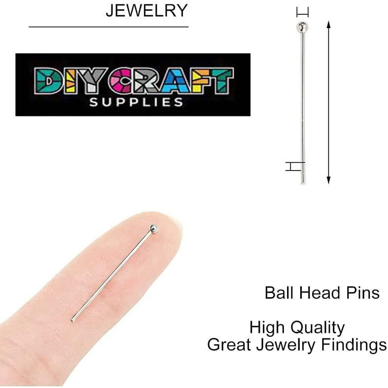Diy Crafts 300 Gram, Chrome Gold, Brass Ball Head Pins 16Mm -30Mm Mixed Colors Wire Headpins For Jewelry M (300 Gram, Chrome Gold)