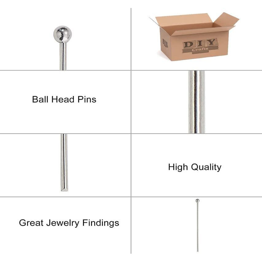 Diy Crafts 300 Gram, Chrome Gold, Brass Ball Head Pins 16Mm -30Mm Mixed Colors Wire Headpins For Jewelry M (300 Gram, Chrome Gold)