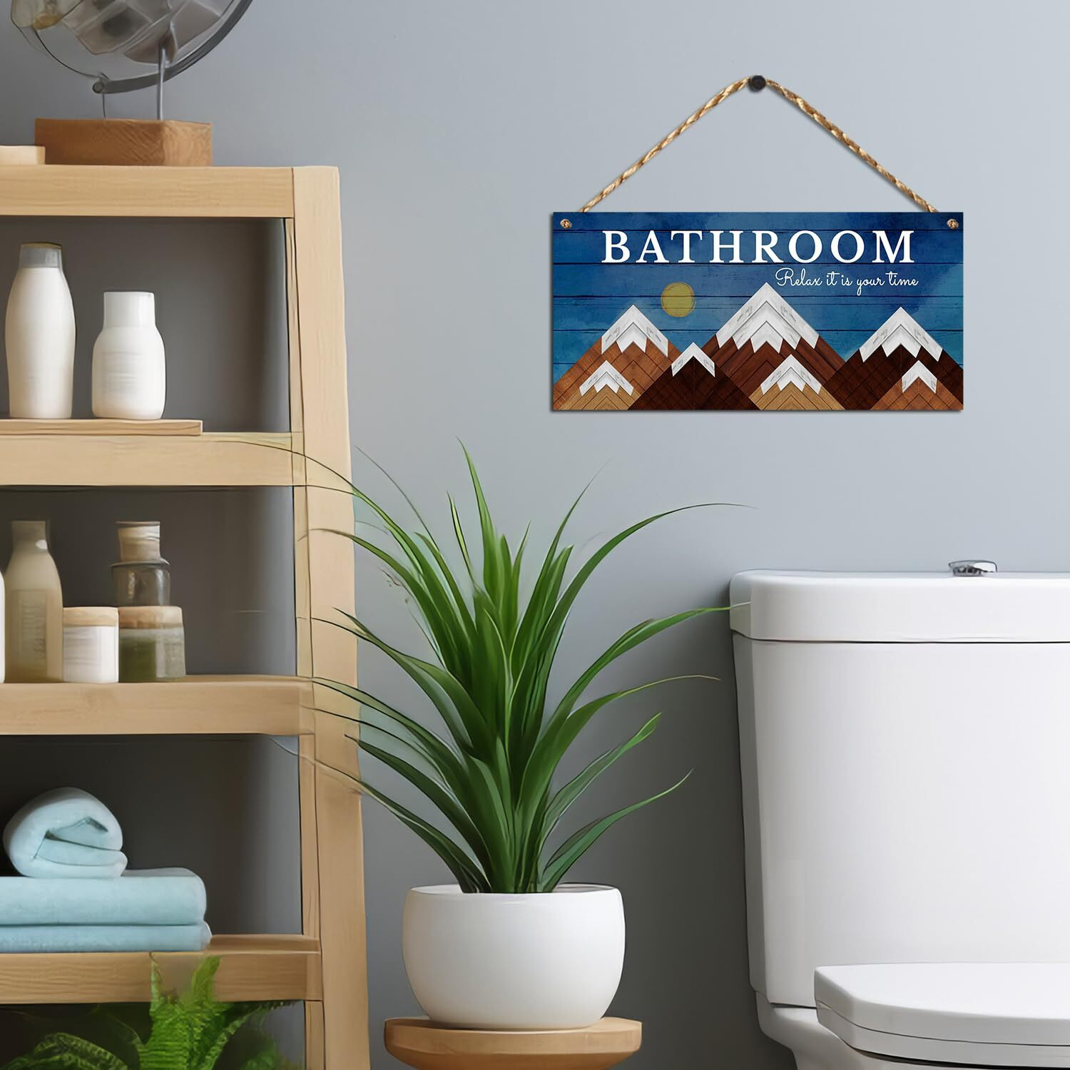 Chaka Chaundh - Bathroom Etiquette And Rules Framed Posters With Quotes (Set Of 3 Wood Botanical Plaques)