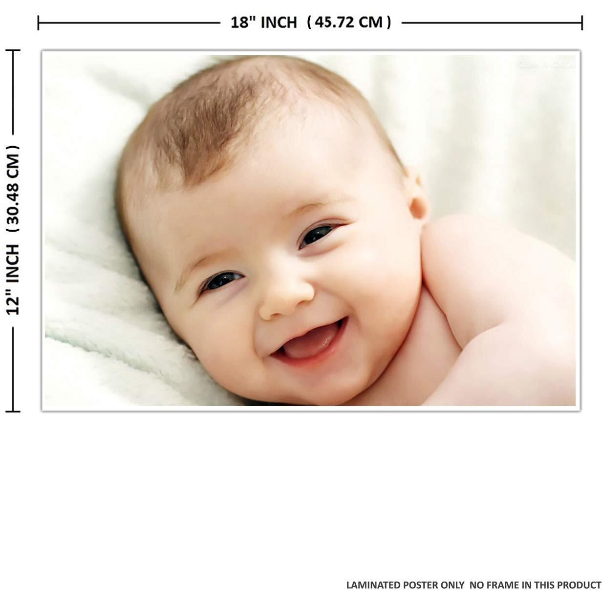 Printnet Newborn Cute Baby Girl/Boy Wall Poster With Big Size Gloss Finish - Multicolor, 12 X 18 Inch, Set Of 4 Photo (C)