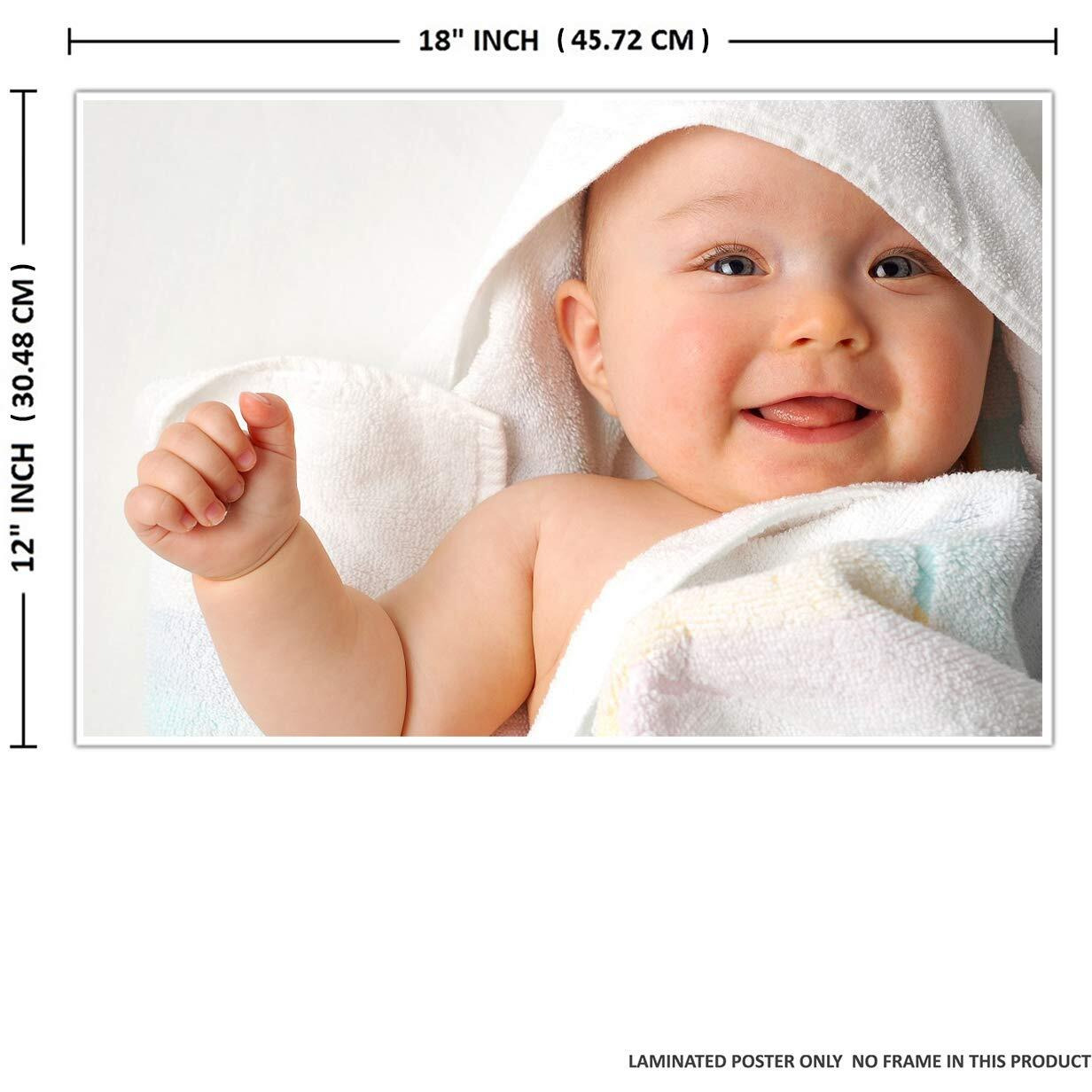 Printnet Newborn Cute Baby Girl/Boy Wall Poster With Big Size Gloss Finish - Multicolor, 12 X 18 Inch, Set Of 4 Photo (C)