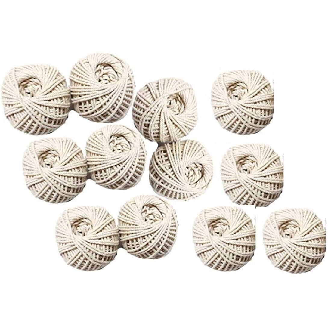 Rsp Quality Bit  Cotton Piping Thread Dori, White, Pack Of 12