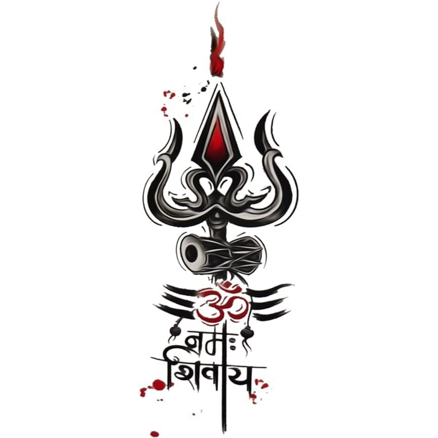 Om Namah Shivaya Spiritual Wall Art, Black And Red, 10.5 * 6Cmc