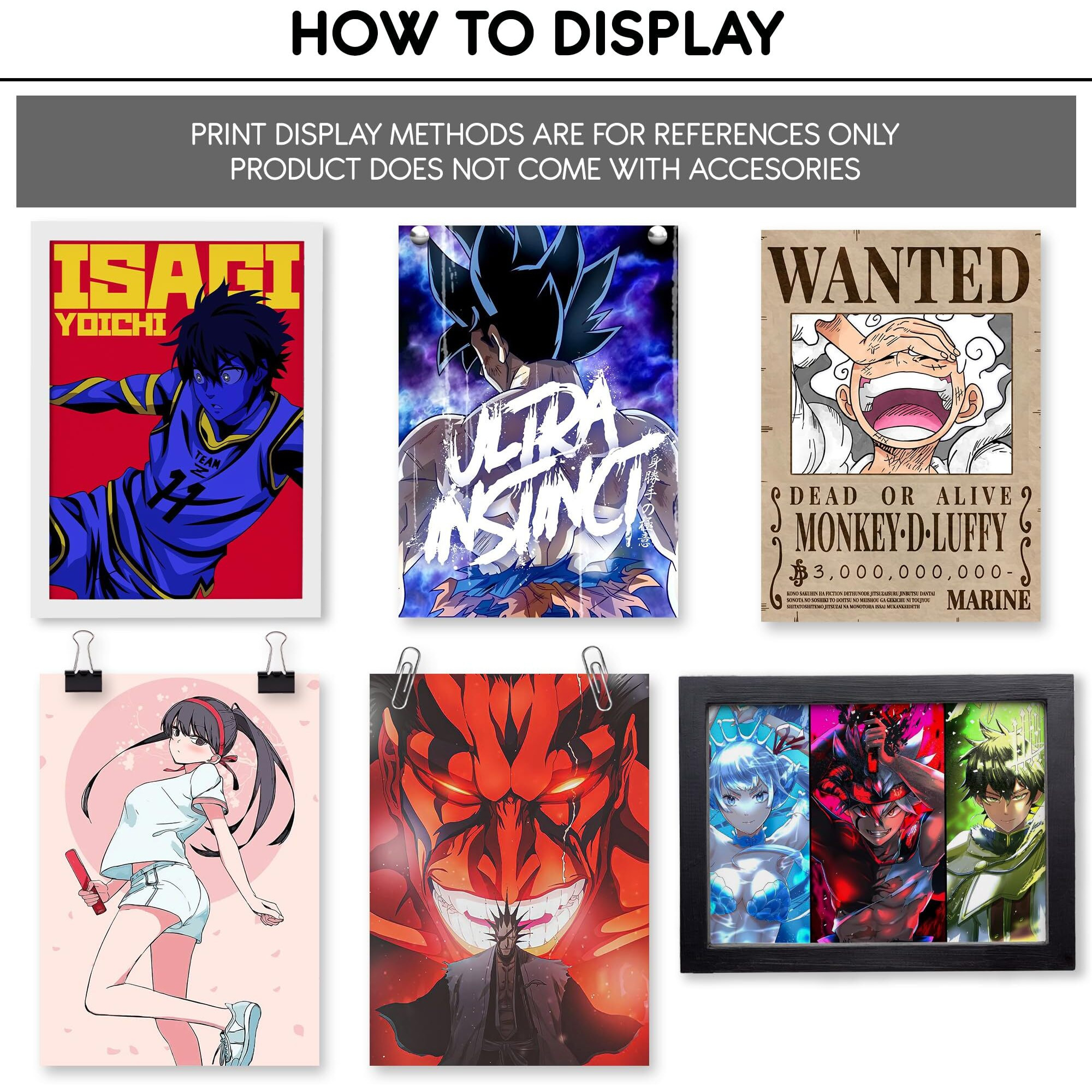 Thepaper9Store Anime Posters|Set Of 40 Mix Anime Posters For Wall|Self Adhesive|46 Inches|Anime Posters For Room|Naruto|One Piece|Bleach|Your Name Etc