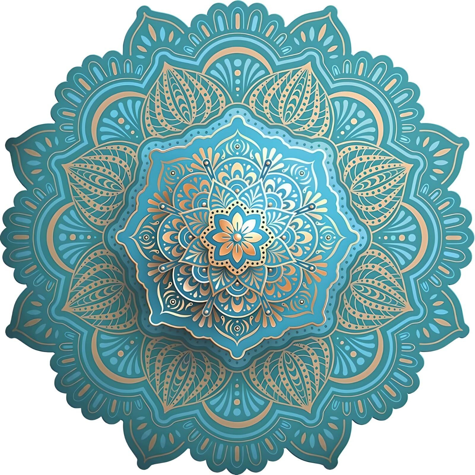 Jaamso Royals Blue Mandala Art Peel And Stick Self Adhesive Wall Sticker(30 Cm X 90 Cm)