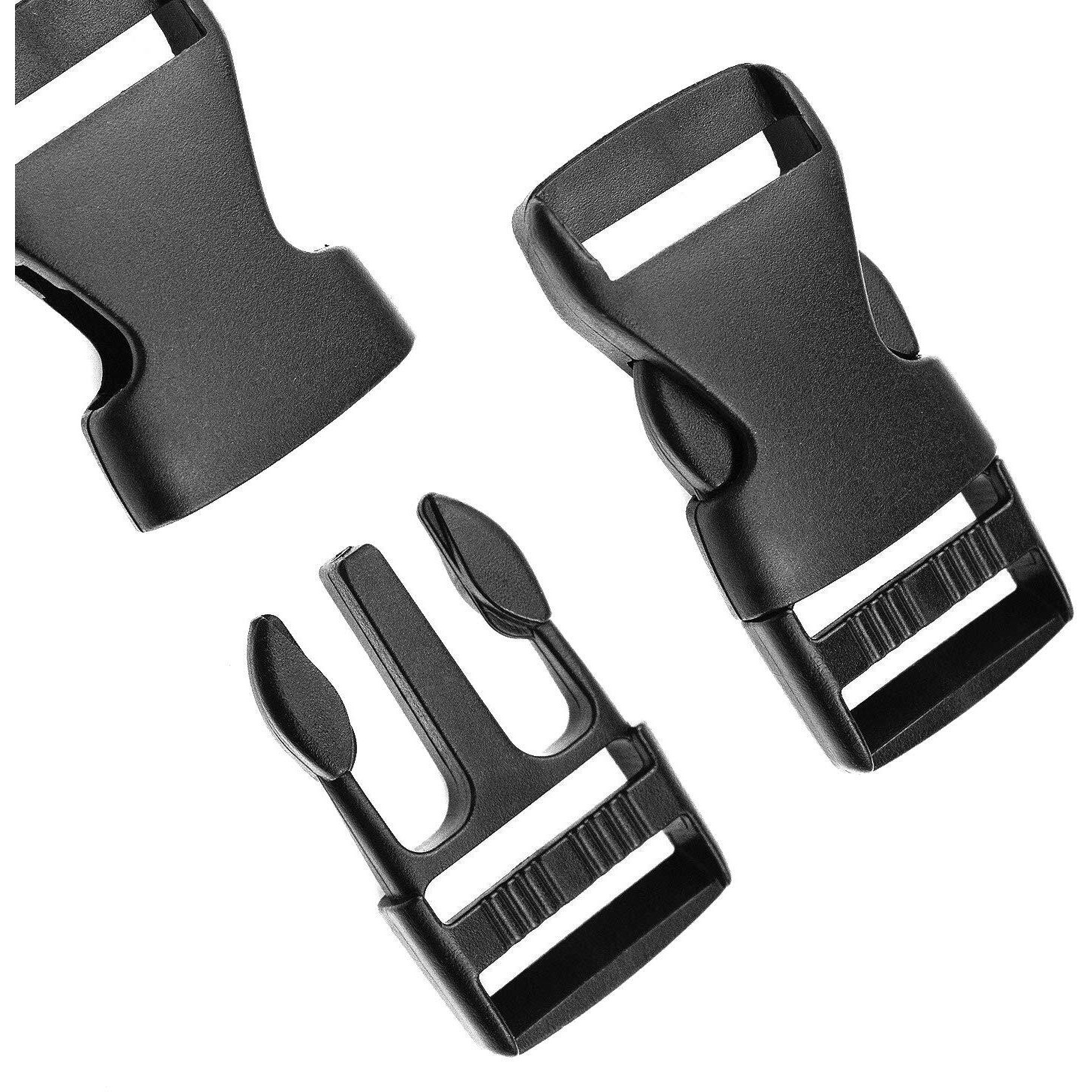 Diy Crafts Pack Of 1 Set, Making Luggage Strap, 15 Set Plastic 1 Inch Flat Side Release Buckles And Tri-Glide Slides With 10 Meter We (Pack Of 1 Set, Making Luggage Strap)