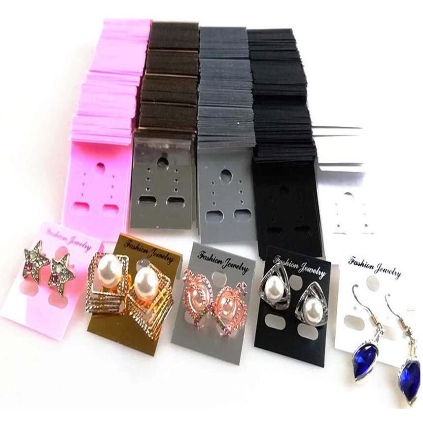 Diy Crafts Pack Of 300 Pcs, Color Mix Random., 100Pcs Earring Ear Studs Organizer Holder Black Plastic Jewel(Pack Of 300 Pcs, Color Mix Random.)