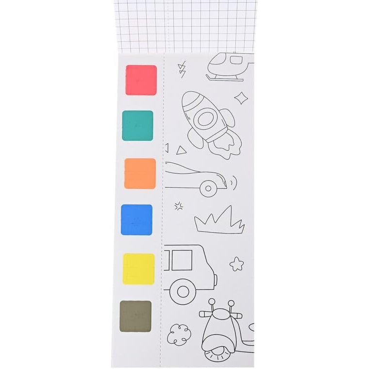 Sassyvilla Water Painting Colouring Books For Kids Party Return Gifts Activity Coloring Transportation Theme Books Watercolor With 1 Paint Brush 20 Sheets 2-5 Years Old Enhance Kids Creativity
