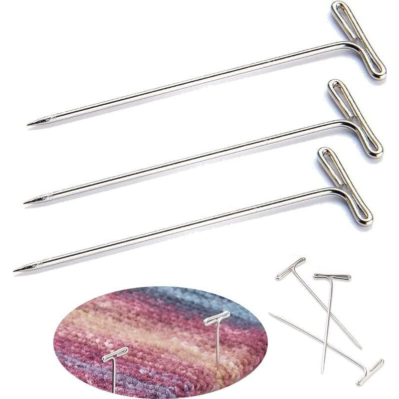 Diy Crafts 299 Pcs, Bright Silver, As Image Strong Stainless Steel T-Pins For Blocking, Knitting & Sewing | Choice Units, 1.5 Inch - Pin Needles | Comes With Hinged Reusabl(299 Pcs, Bright Silver)
