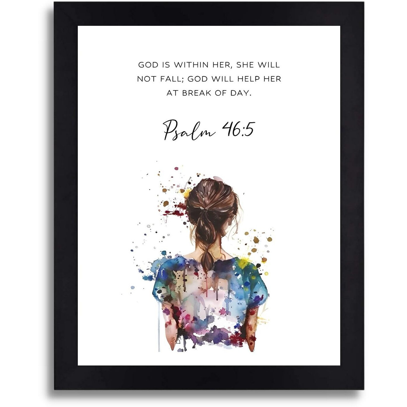 Interio Crafts Psalm 465 Christian Picture Print Christian Gift Quotes Poster For Women Girl Bedroom Decor Home Decor Bible Verse Wall Frame - Synthetic Wood, 13X10 Inches.