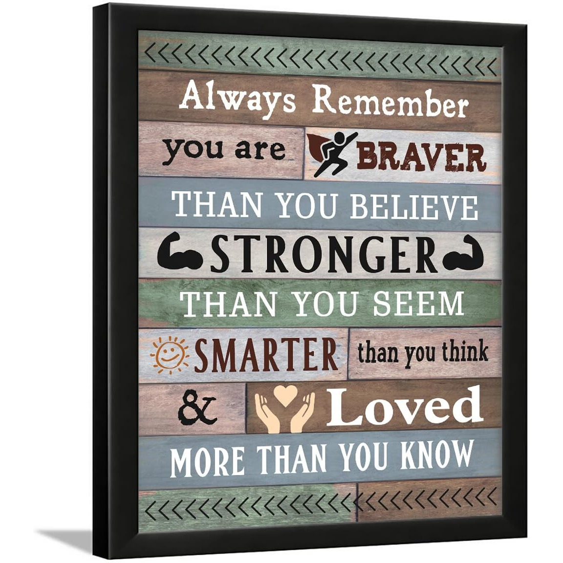 Chaka Chaundh - Always Remember You Are Braver Than You Believe Stronger Than You Seem Smarter Than You Think & Loved More Than You Know.Suitable Inspirational Motivational Quotes For Office & Student- Father's & Mother's Day Gift Unique Birthday Gift For Girlfriend Boyfriend Son Daughter Bro Sister Gift - (14 X 11 Inches)