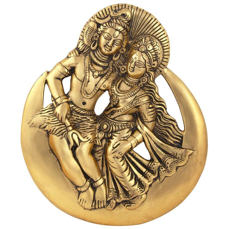 Handicrafts Paradise Metal Wall Hanging Figurine, Gold, 7.5 X 0.5 X 9 Inch, 1 Pcs