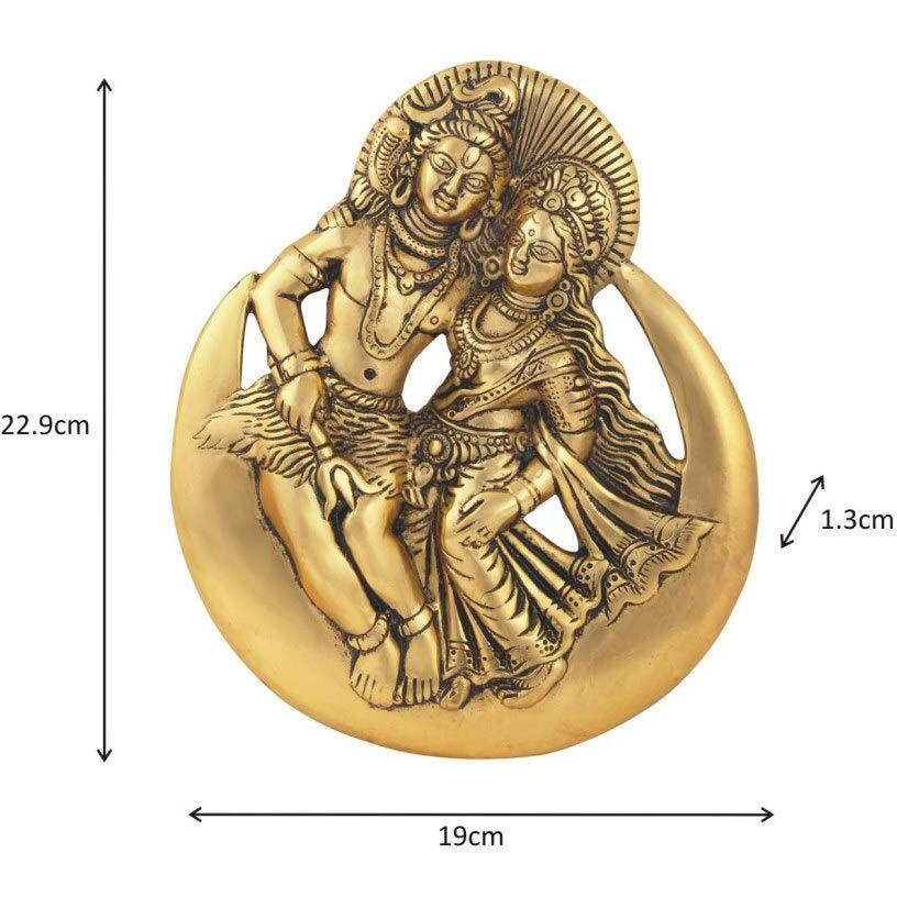Handicrafts Paradise Metal Wall Hanging Figurine, Gold, 7.5 X 0.5 X 9 Inch, 1 Pcs