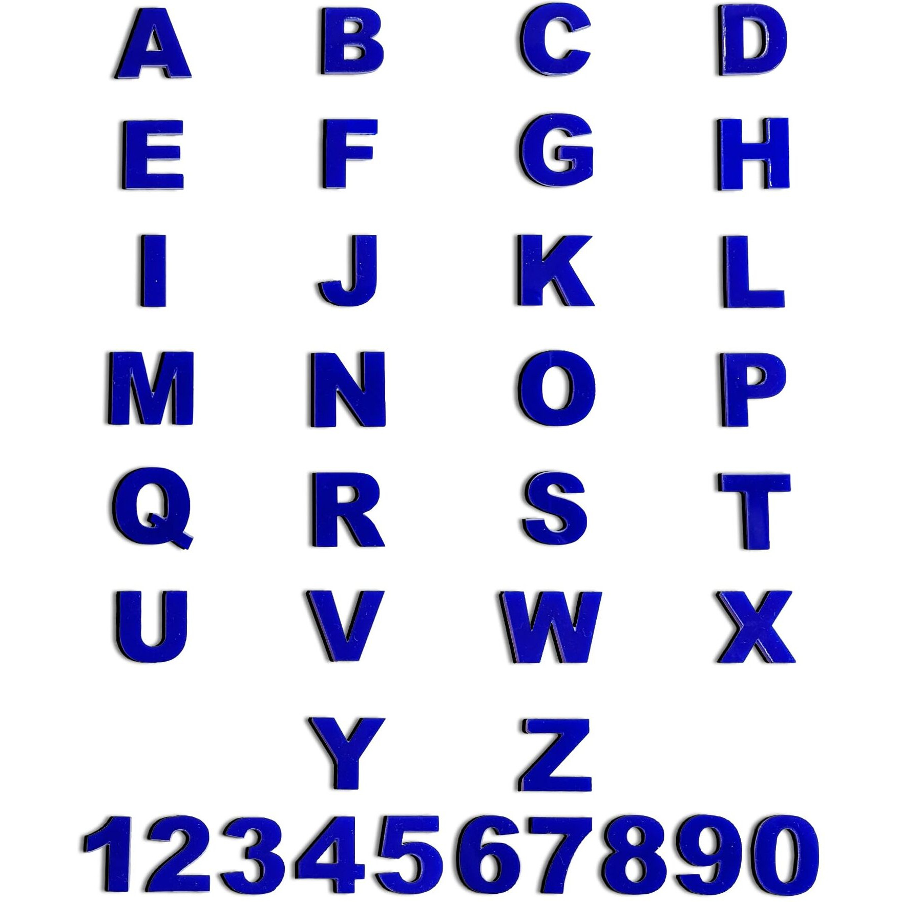 Comet Busters Blue Uppercase Pvc Alphabet Letters And Numbers For Home Decor, Art And Craft And Kids Learning (2.5Cm) (Lto007)