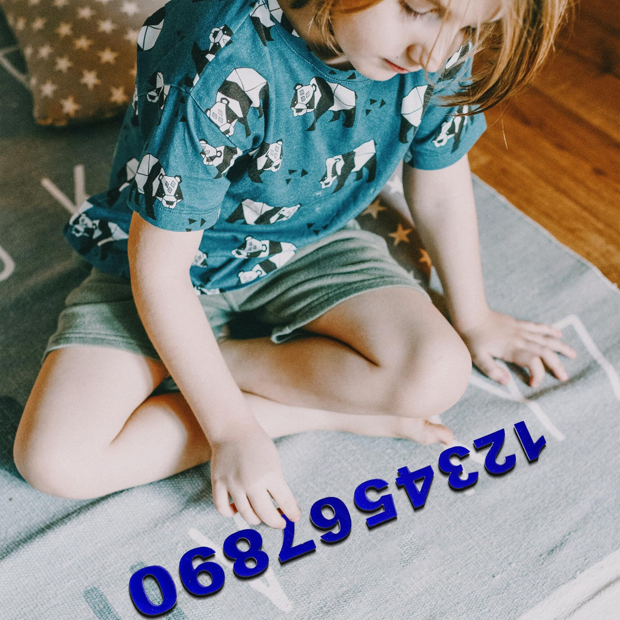 Comet Busters Blue Uppercase Pvc Alphabet Letters And Numbers For Home Decor, Art And Craft And Kids Learning (2.5Cm) (Lto007)