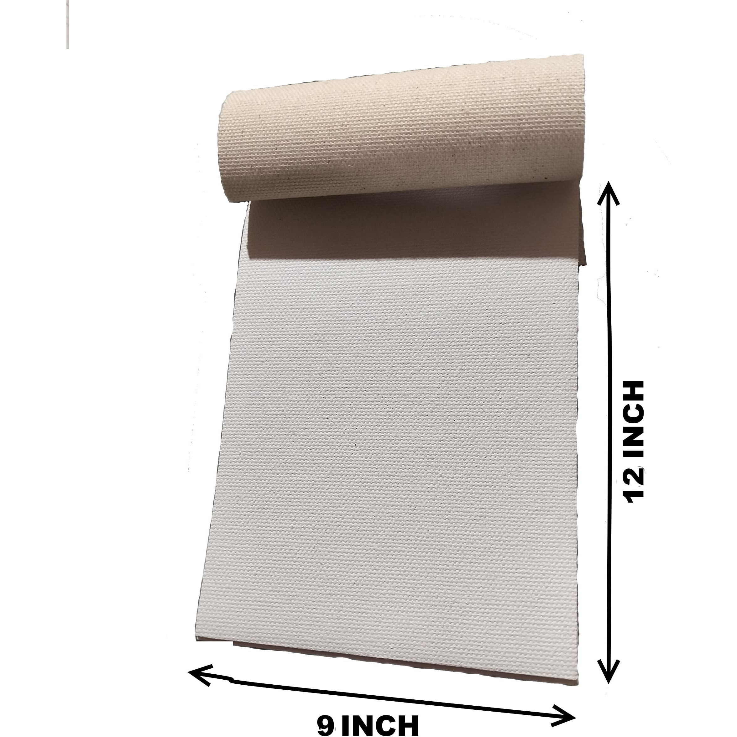 Skyhawk 9 Inch X 12 Inch Cotton Medium Grain Canvas Pad (Set Of 10) (White)
