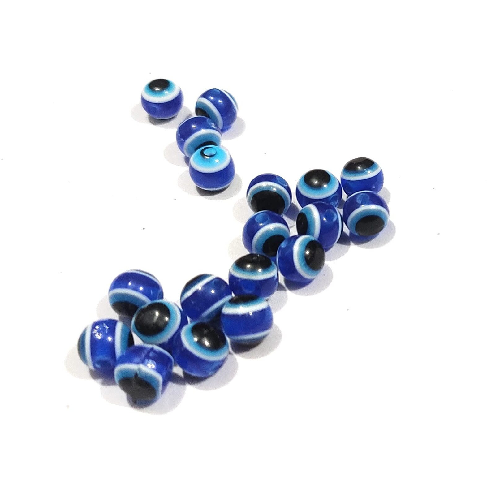 Omx, 100 Pc, Evil Eye Beads Made Of Resin, For Bracelets Necklace, Bulk Evil Eye Beads For Jewelry Making, Evil Eye Charms,Blue (6Mm)