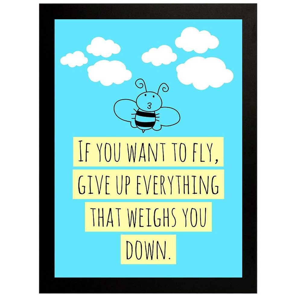 Interio Crafts Motivational Quotes Home Decor Inspirational Poster Office Decor Wall Poster With Frame(Frame Size 13X10 Inches)