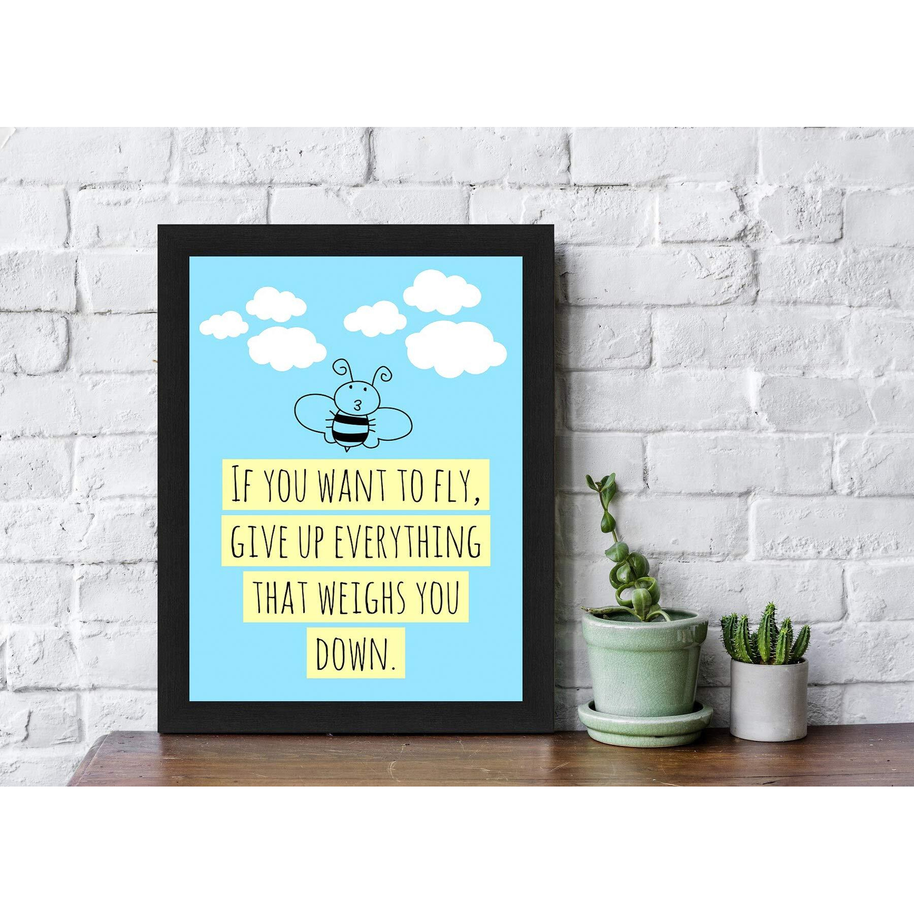 Interio Crafts Motivational Quotes Home Decor Inspirational Poster Office Decor Wall Poster With Frame(Frame Size 13X10 Inches)