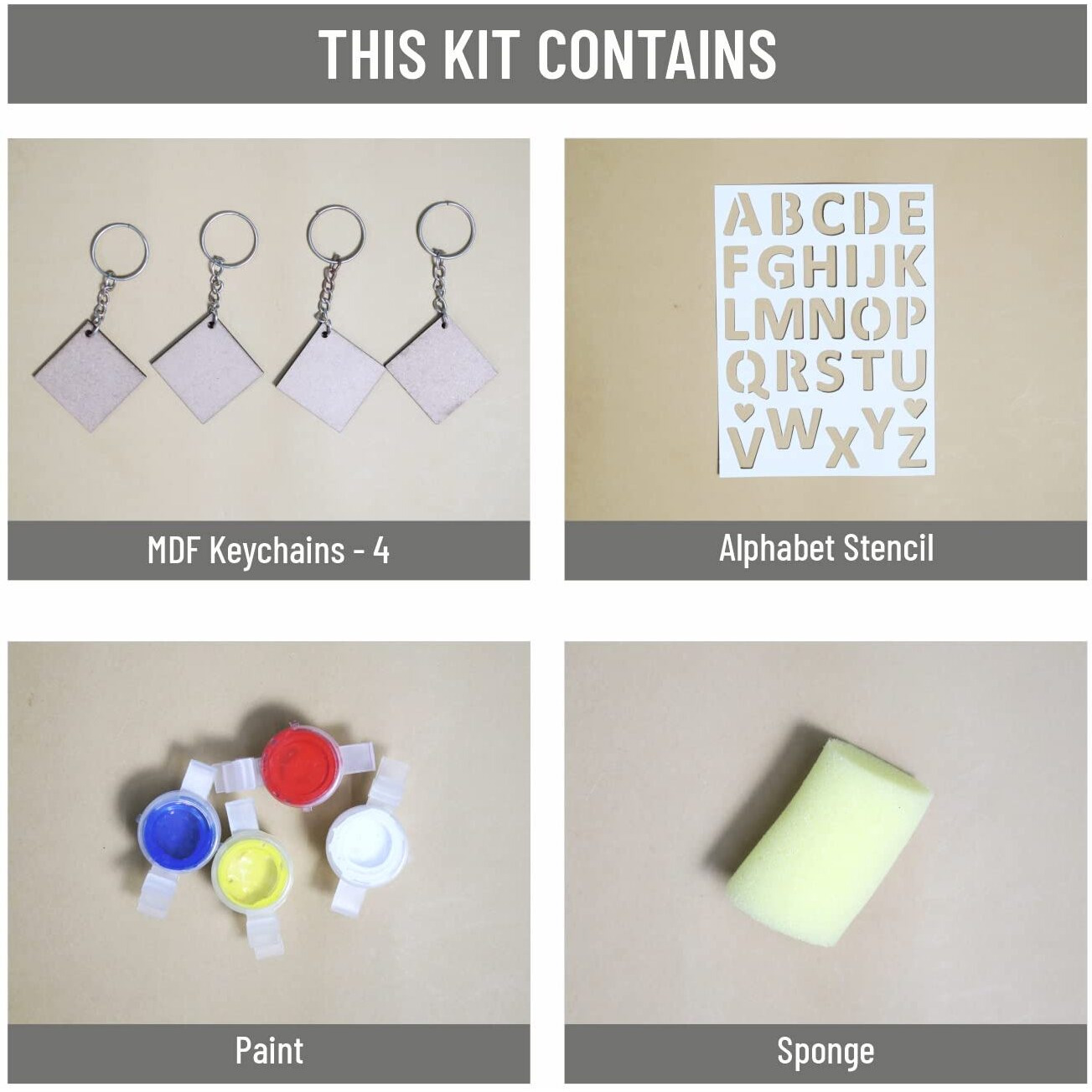 Little Birdie Diy Make Your Own Stenciled Monogram Key Chains Kit| Art & Craft, Keyring, Creative, Func, Activity Diy Learning Kit | Gift For Kids, Girls And Boys,Multicolor