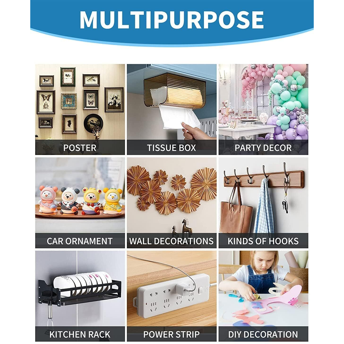 Double Sided Tape Heavy Duty, Strong Adhesive Mounting Tape, Multipurpose Removable And Reusable Wall Tape Photo Frame Hanging Poster Tape Carpet Tape Pack Of 1