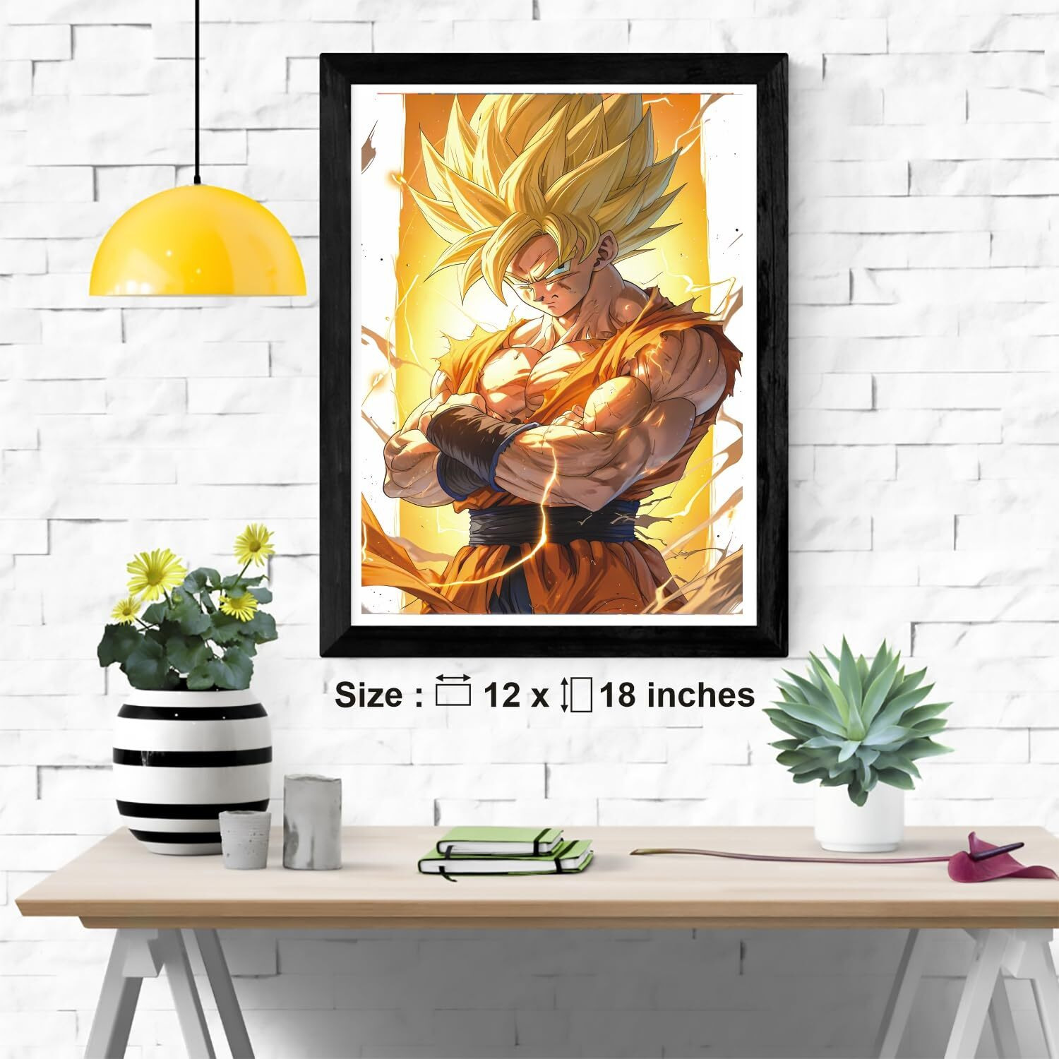 Graficative Dragon Ball Z Anime Goku Ultra Power Pose Poster | 12X18 Inches Size | Both Side Matte Lamination On 220Gsm Paper | Unframed Rolled Poster With Double-Side Tape (Combo Of 2 (Goku 02))